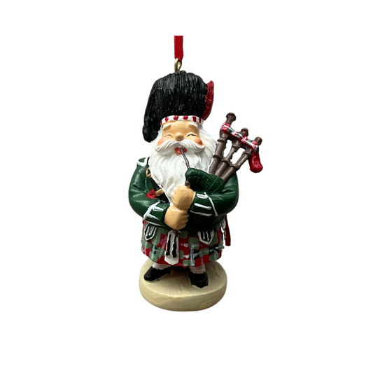 Santa Bagpipes Ornament