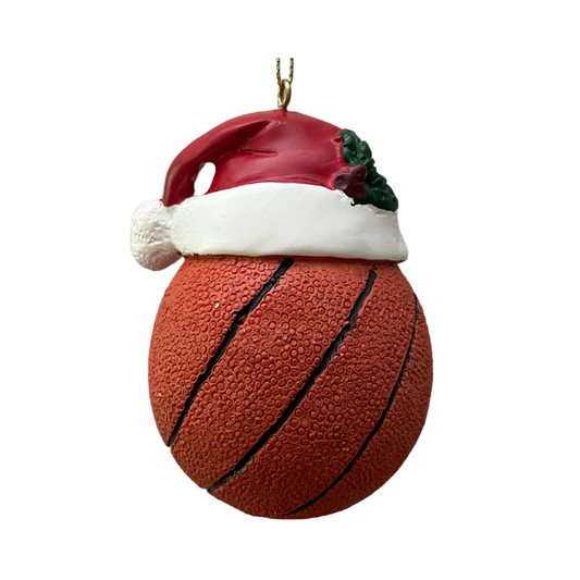 Basketball Santa Hat Ornament