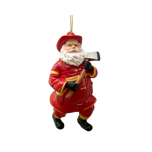 Firefighter Santa Ornament