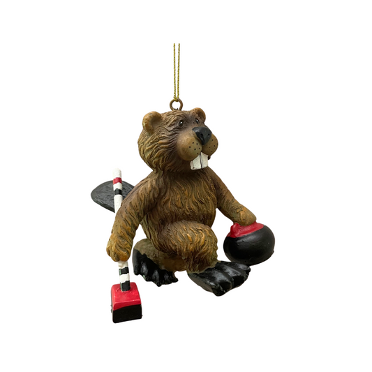 Beaver Curling Ornament