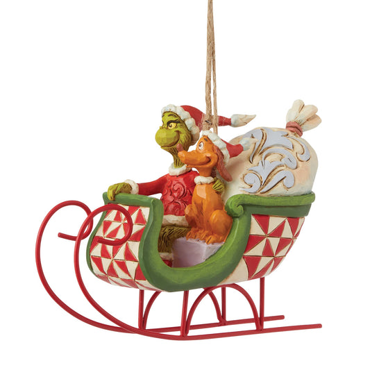 Grinch and Max in Sleigh Ornament