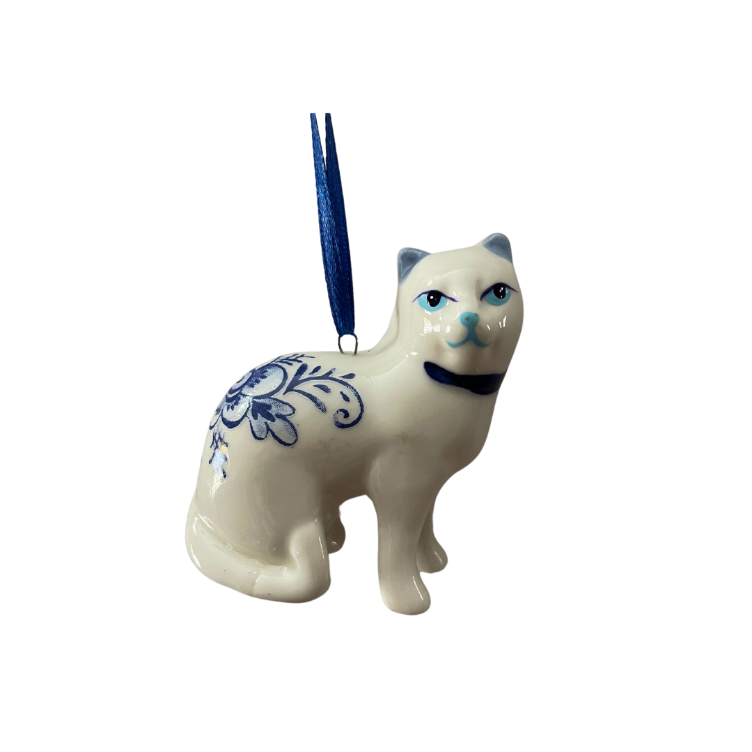 Glass Cat Ornament