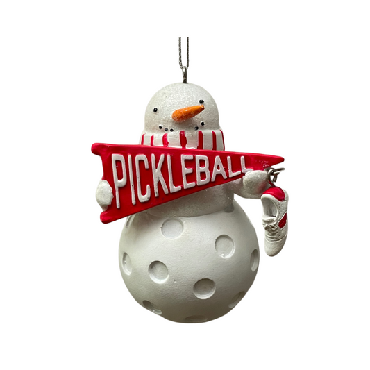 Pickleball Snowman Ornament