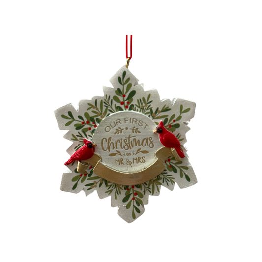 First Christmas as Mr. And Mrs. Cardinal Ornament