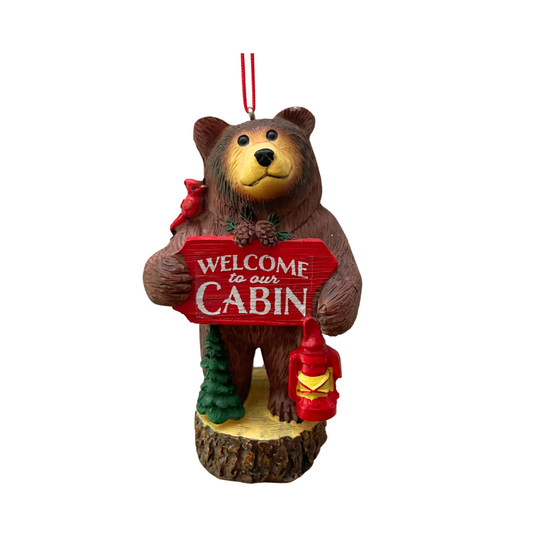 Welcome to Our Cabin Bear Ornament