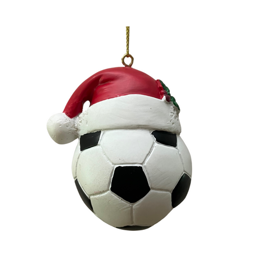 Soccer Ball Santa Hat Ornament