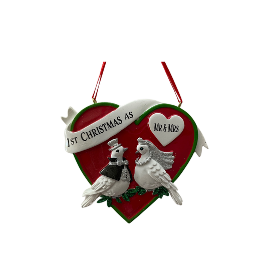 1st Christmas as Mr. and Mrs. Dove Ornament
