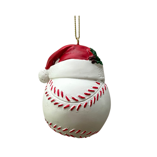 Baseball Santa Hat Ornament