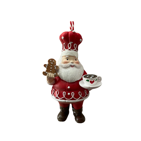 Santa with Cocoa Ornament