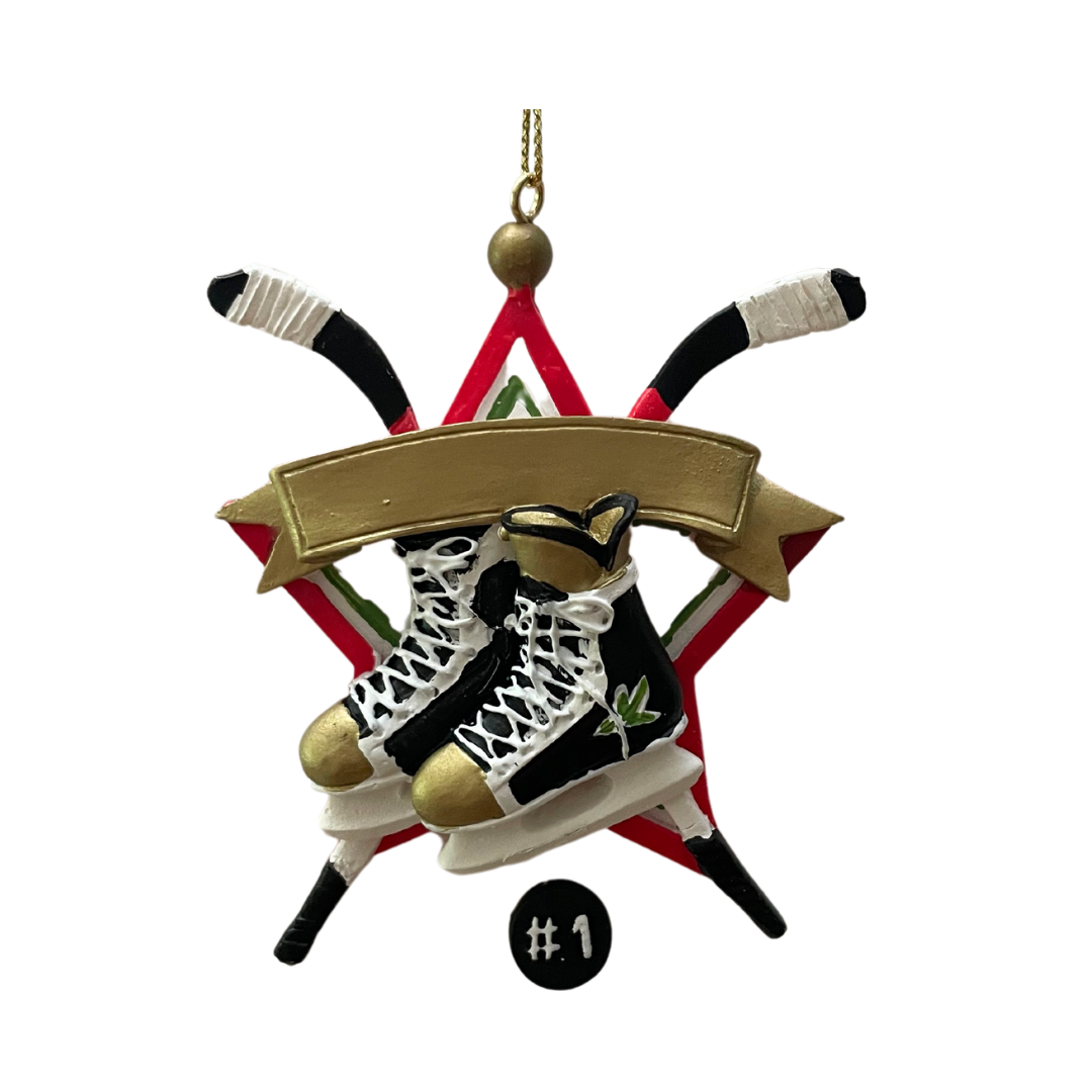 #1 Hockey Star Ornament
