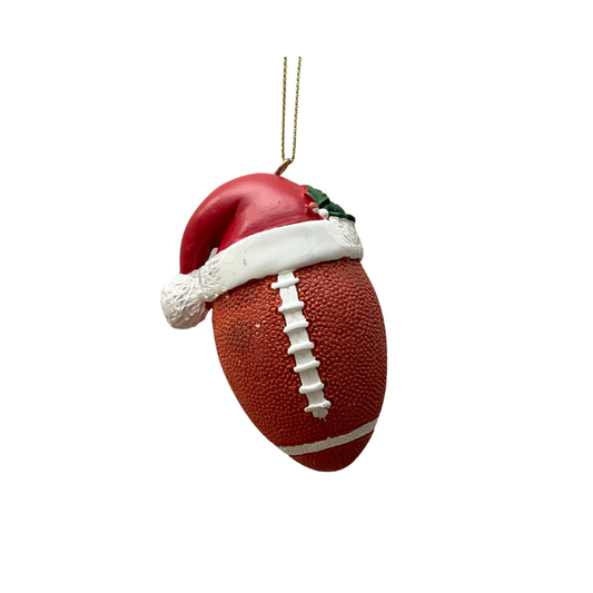 Football Santa Hat Ornament