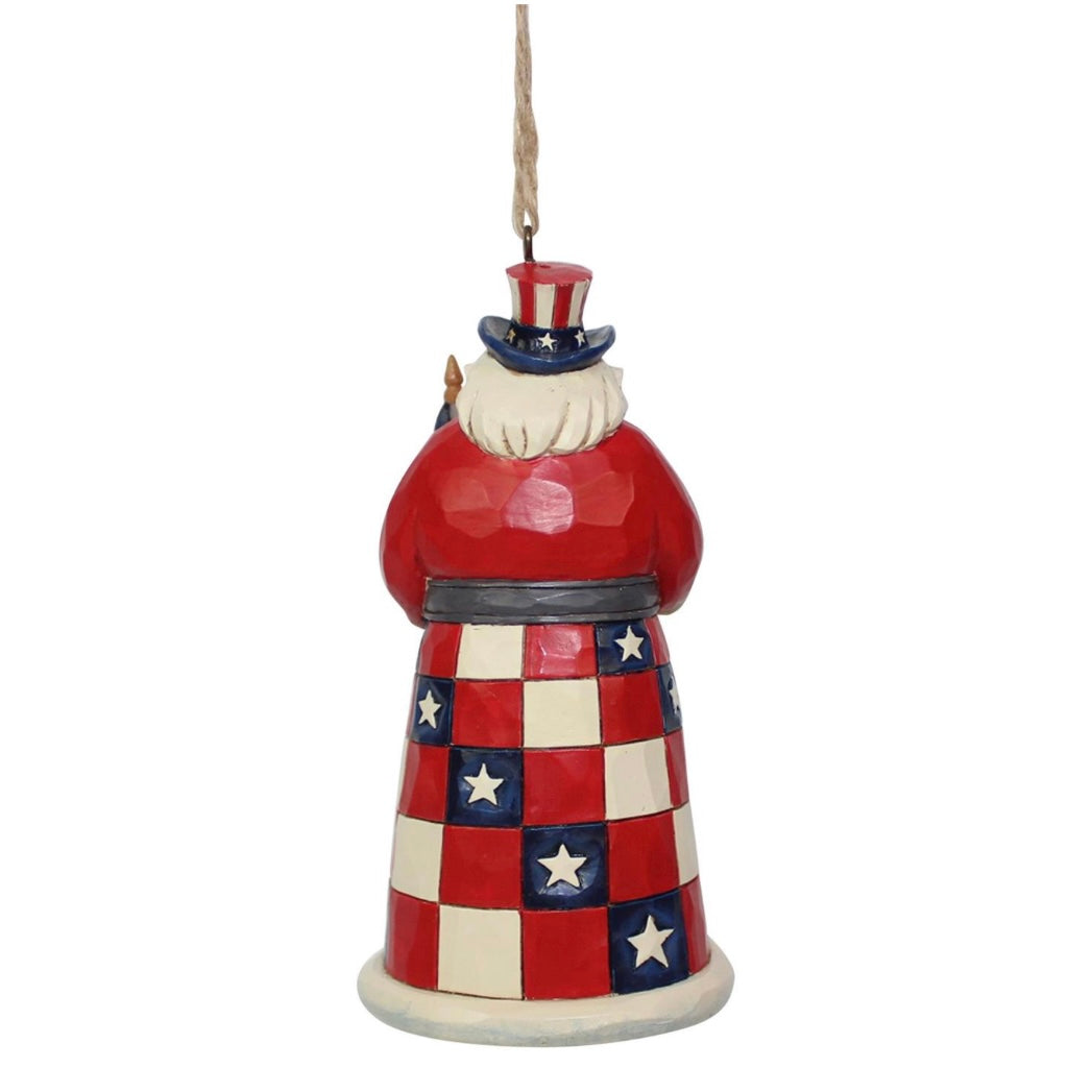 American Santa Ornament