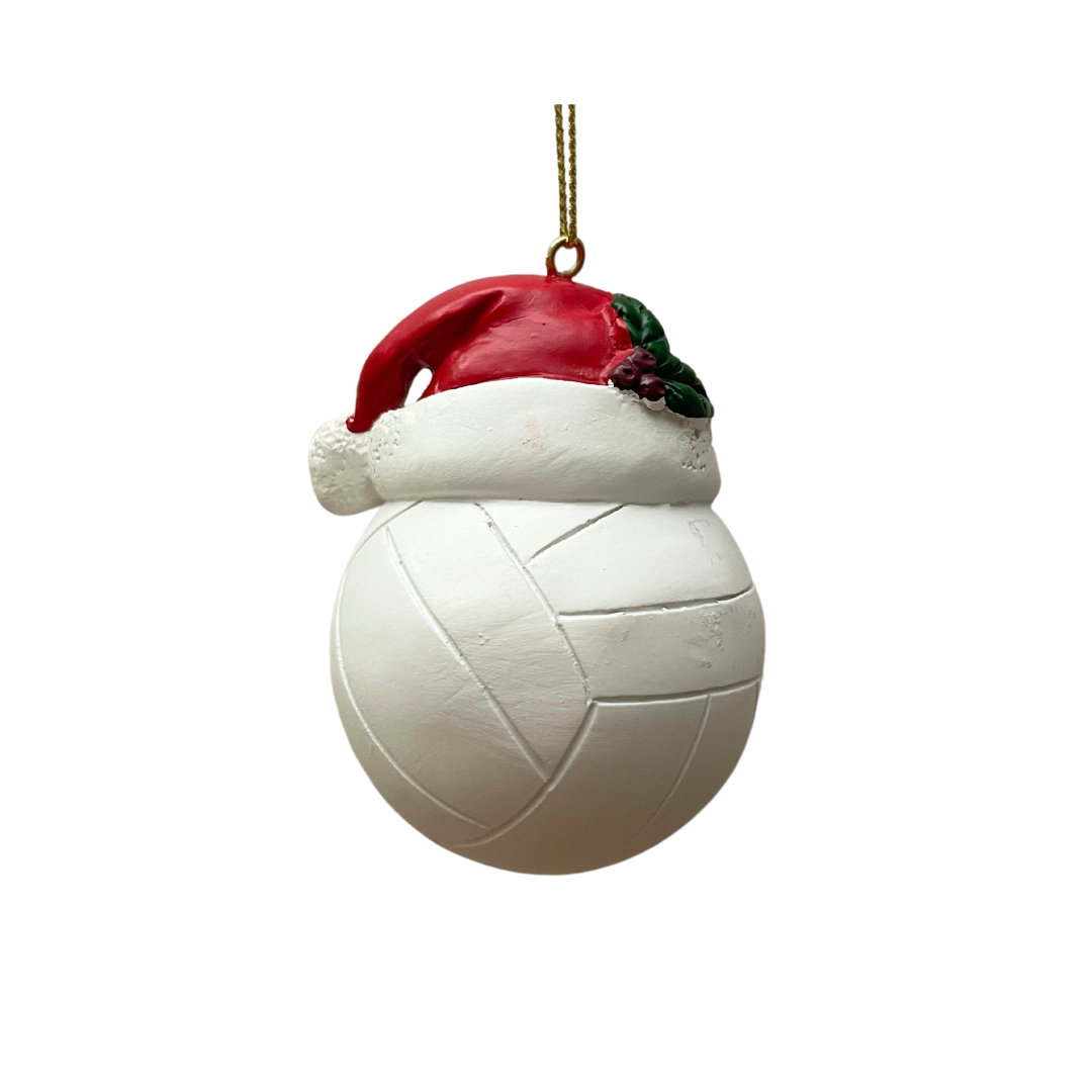 Volleyball with Santa Hat Ornament