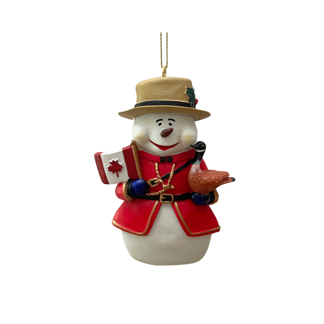 Mountie Snowman Ornament