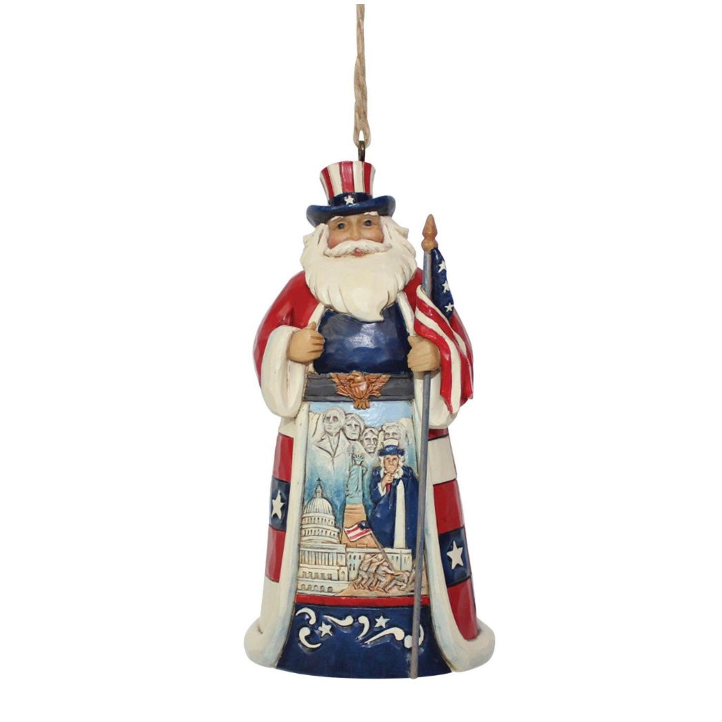 American Santa Ornament