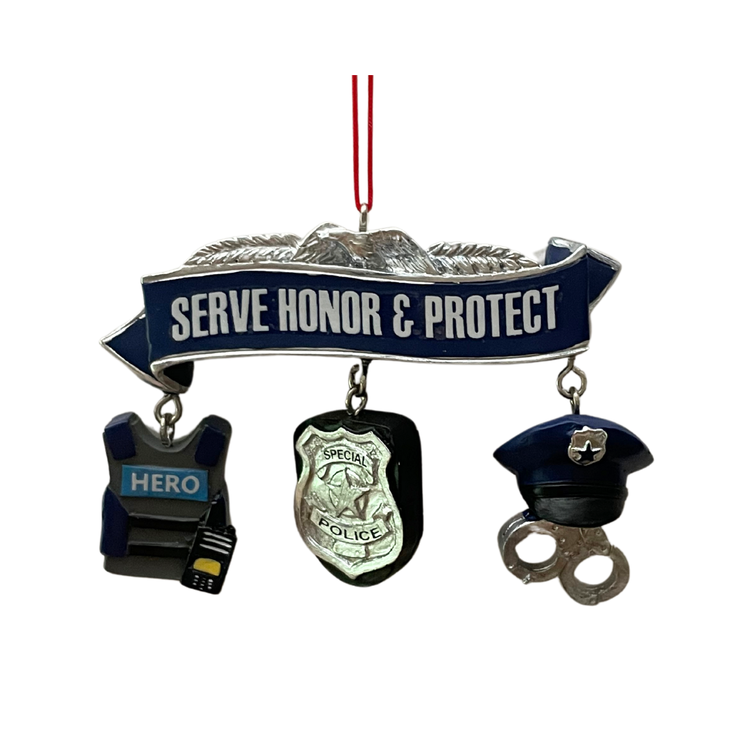 Police Serve Honor and Protect Ornament